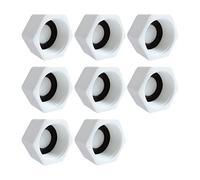 HLIWS 8 pezzi 1-inch BSP Tappo Blocco Fissaggio Femmina Esagonale | PPR,resistente e durevole,con guarnizione in gomma,per uso in giardini all’aperto,lavatrici,ripostigli-filettatura interna