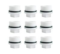 HLIWS 9 pezzi 3/4-inch BSP Tappo Blocco Fissaggio Femmina Esagonale,con Rondelle,Rubinetto filettato per elettrodomestico(Filettatura esterna)