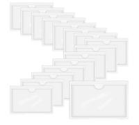 HLIWS Buste adesive verticali in plastica, 16 pezzi, tasche trasparenti impermeabili per casa, ufficio, scuola e viaggi (dimensioni interne: 12,8 x 8,6 cm)
