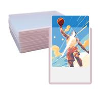 HLIWS Clear Toploaders-20 Pz 76 * 102mm Ultra Pro Toploader,Con pellicola protettiva,Per la raccolta di figurine di giochi/basketball/foto(Bordo rosa)