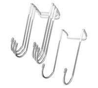 HLIWS Ganci Asciugamani Bagno-4 Pezzi 4,5cm gancio asciugamani bifacciale in acciaio inox,con Copertura in Silicone,per porte in vetro(Forma a S)