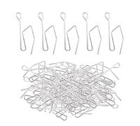 HLIWS Ganci per tende,80 Pezzi Ganci tenda doccia,Argento Ganci,Ganci per Tende in Metallo,per tende plissettate, tende per porte(50x24mm)