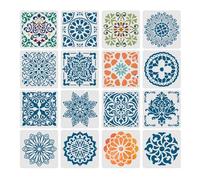 HLIWS Mandala Crafts Pittura Modelli-16 Pezzi Riutilizzabili Laser Cut Drawing Stencils,Stencil Mandala,per la Pittura Fai da te Scrapbook,Wall Art,mobili