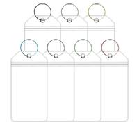 HLIWS Porta Etichette per Valigia da Crociera, Etichette per bagagli in PVC, 7 Pezzi, 13.5 x 8 cm, Etichette per Valigie Trasparente, Viene Fornito con 7 Anelli Colorati in Acciaio, per Crociera