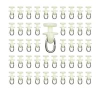 HLIWS Puleggia Per Tende-100 pezzi Guida Interna Rulli per tende in plastica,Tende Per Scorrimento Cursori,Gancio per Tende Scorrevoli(Bianco)