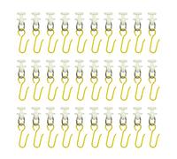 HLIWS Puleggia Per Tende-40 pezzi Rulli per tende in plastica,40 pezzi Gancio per Tende,Per binari di tende per finestre,tende da doccia, ecc.(Bianco+oro)