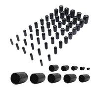 HLIWS Tappi terminali in gomma-200 Pezzi Nero Protezioni per Filettature,Bullone Tappo di Protezione,per cavi elettrici,mobili,tubi rotondi(10 misure, diametro interno 2-11 mm)