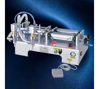 Hlixzoy 5/50ml,Riempitrice Pneumatica Orizzontale A Doppia Testa per Liquidi/Vino, Bevande E Latte Macchina di Rifornimento Quantitativa/Salsa di Soia, Aceto E Acqua Minerale