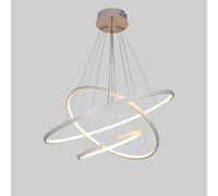 Hlixzoy Bianca,40+60+80cm,Lampada A Sospensione A LED con Design Circolare A Tre Anelli, Una Luce da Soffitto Calda E Moderna per Soggiorni, Lampada per La Casa