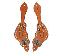 HLKSOUREZ Cinghia per speroni in Pelle Artificiale, Cinghia per speroni Regolabile in Stile Western con Fibbia in Metallo, Cinghia per speroni Marrone in Stile Vintage per Attrezzatura da eq