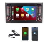 HLLECARMO Autoradio per Audi A4 S4 RS4 Sportback Radio Auto Audio Wireless Carplay e Android Auto con 7 pollici Touchscreen Mirror Link Bluetooth RDS AM/FM USB DSP Subw EQ SWC