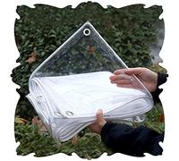 HLLING Telone Impermeabile Trasparente con Occhielli Rinforzato Copertura in Tela Cerata Resistenza allo Strappo PVC Plastica Morbida Copriletto Antipioggia (Color : Clear 0.5mm, Size : 2.1x4.7m)