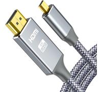 HLLYLL Cavo Micro HDMI a HDMI 2M 4K Ultra HD, 3D, 1080p, HDR, ARC ad alta velocità compatibile con Raspberry Pi, fotocamere, Go Pro Hero, monitor, laptop, Cam Link