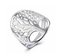 HLMIN Anello con albero della vita per donne e uomini, anello alla moda con nodo celtico, gioielli personalizzati con albero della vita, ipoallergenico, largo, regalo per donne, madre, moglie, sorella