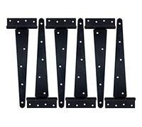 HLMOptimo Cerniera a T, resistente, per cancelli, steccati, recinzioni, porte, battute, antiruggine, tutte le dimensioni, nero (6 pezzi, 30,5 cm)