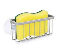 HLOOL Supporto per spugna per lavello da cucina, porta spugna per lavello da cucina, portasapone (argento opaco)