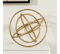 HLQMFHT Sfera decorativa in ferro dorato, 25,4 cm, scultura geometrica pieghevole, decorazione da tavolo per soggiorno, studio, camera da letto, decorazione moderna per la casa