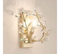 HLRTBCN American Crystal Wall Light Iron Iron Simple Corridor Wall Lampade Aislewall SconcesMediterranean TV Set Wall Fidefture Fishings Wide Fishings E14 Decorative Lamp Wall Aqiong