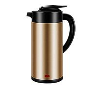 HLRTBCN Cucina a Doppia Parete in Acciaio Inossidabile in Acciaio, Chiusura Automatica e Protezione a Secco, Mantieni la Funzione Calda, Bevande Acqua Calda, 2L/Oro Aqiong