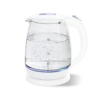 HLRTBCN Cucina Borosilicato in Vetro bollitore 1.8L Indicatore a LED Blu bollitore rapido, Tecnologia per caffè, tè, Bevande, Acqua Calda/Bianco Aqiong