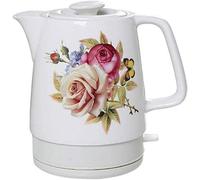 HLRTBCN Kettle Elettrico Portatile 1850W Eleactric Ceramic Kettle Teapot-Retro 1.7L Jug, Base Rimovibile, secchezza di ebollizione/E/A/C Aqiong