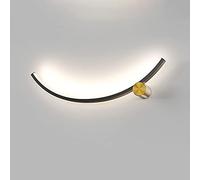 HLRTBCN Lampada a Parete a LED Moderna Luce a Parete Curva Nera, Applique da Parete Decorativa Interno in Alluminio, Camera da Letto per la Camera da Letto del soggio Aqiong