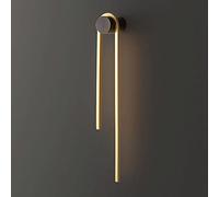 HLRTBCN Lampada a Parete a Strisce Lunghe da 23,6 ", Luce da Parete in Ottone lineare, Moderne luci a Parete a LED da 12 W, fulme murali di Illuminazione a Parete di Sfondo UltraSottili, lampade a