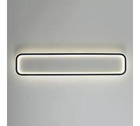 HLRTBCN Lampada da parete a LED minimalista, rettangolare, a strisce contemporanee lineari da parete/soffitto, decorazione della casa 31,5 pollici, per soggiorno, camera da letto (nero 6000 k)