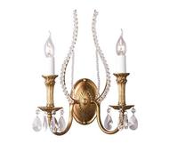HLRTBCN Lampada da Parete in Metallo Antico Classico a Parete a Candela con Gocce di Cristallo Trasparenti, Design Rustico Shabby Chic e14 Camera da Letto per Comodino Soggiorno Sala da Pranzo Aqiong