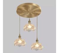 HLRTBCN Lampada sospesa a soffitto Moderna di metà secolo, Illuminazione a Sospensione a Fiori di Rosa Lungo per la Sala da Pranzo per la Fattoria dell'isola della Sala da Pranzo (Circolo in Vetro