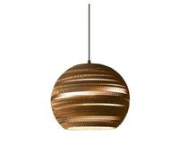HLRTBCN Lampadario a tonalità di Carta Globo, Giapponese Semplice canovaccio Marrone Cucina Marrone Illuminazione a Sospensione per Sala da Pranzo Lampada sospesa Rustica (40 cm/15,7 Pollici) Aqiong