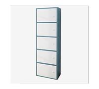 HLRTBCN Libreria Libreria Biblioteca Semplice Alleanza di Combinazione Libera con Porta Bianca Blu Bianco Cinque Strati Mensola Aqiong