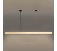 HLRTBCN Lughe a Sospensione in Legno Lunghi, luci a Sospensione Minimalista a LED dimmeble con Ombra acrilica per Lampada sospesa per Camera da Letto del Soggiorno (Legno, 80 cm/31.4in) Aqiong