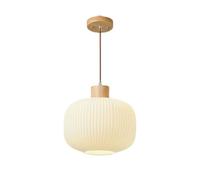 HLRTBCN Piatte Bianche Luce a Sospensione in Vetro, Wabi-Sabi Porta di Legno lampadario Forma Landa Appediare Lampada per Sala da Pranzo Camera da Letto per corridoio (25 cm/9,8 Pollici) Aqiong