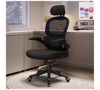 HLRTBCN Presidente dell'ufficio ergonomico Compito esecutivo per il servizio pesante con supporto lombare adattivo e poggiatesta, maglia traspirante girevole con Fip Up bracciolo Aqiong