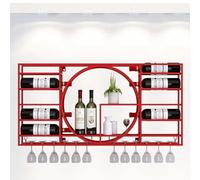HLRTBCN Scaffali per barra da vino a portata di vino muro montato con pista da vino appeso a portabicchieri a bordo mini barrette da parete per bottiglie di vino ripiani di vetro. Aqiong