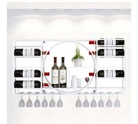 HLRTBCN Scaffali per barra da vino a portata di vino muro montato con pista da vino appeso a portabicchieri a bordo mini barrette da parete per bottiglie di vino ripiani di vetro. Aqiong