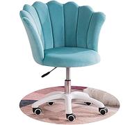 HLRTBCN Sedia da ufficio ergonomica sedia in tessuto in velluto ergonomico con sedile imbottita avvolta nel petalo e funzione girevole (azzurro) Aqiong