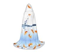 HLSBSSL Mantella con cappuccio, stampa pesce nell'acqua, versatile costume da palcoscenico per adolescenti/vestito in maschera