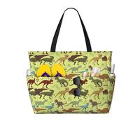 HLSBSSL Questa borsa da viaggio da spiaggia con stampa di dinosauri può essere utilizzata per lo shopping, l'esercizio fisico o il lavoro