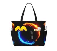 HLSBSSL Questa borsa da viaggio da spiaggia con stampa di draghi di fuoco e ghiaccio può essere utilizzata per lo shopping, l'esercizio fisico o il lavoro