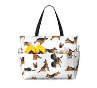 HLSBSSL Questa borsa da viaggio da spiaggia con stampa di pastore tedesco può essere utilizzata per lo shopping, l'esercizio fisico o il lavoro