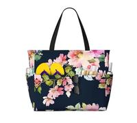 HLSBSSL Questa borsa da viaggio da spiaggia con stampa floreale può essere utilizzata per lo shopping, l'esercizio fisico o il lavoro