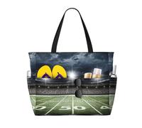 HLSBSSL Questa borsa da viaggio da spiaggia con stampa notturna da stadio di calcio Satdium Field Light può essere utilizzata per lo shopping, l'esercizio o il lavoro