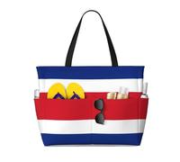 HLSBSSL Questa borsa da viaggio da spiaggia stampata con bandiera del Costa Rica può essere utilizzata per lo shopping, l'esercizio fisico o il lavoro