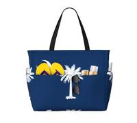 HLSBSSL Questa borsa da viaggio da spiaggia stampata con bandiera della Carolina del Sud può essere utilizzata per lo shopping, l'esercizio fisico o il lavoro
