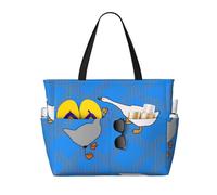 HLSBSSL Questa borsa da viaggio da spiaggia stampata con oca grigia può essere utilizzata per lo shopping, l'esercizio fisico o il lavoro
