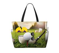 HLSBSSL Questa borsa da viaggio da spiaggia stampata con palline da golf può essere utilizzata per lo shopping, l'esercizio fisico o il lavoro