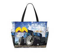 HLSBSSL Questa borsa da viaggio da spiaggia stampata con trattore agricolo può essere utilizzata per lo shopping, l'esercizio fisico o il lavoro