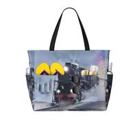HLSBSSL Questa borsa da viaggio da spiaggia stampata con treno a vapore può essere utilizzata per lo shopping, l'esercizio fisico o il lavoro